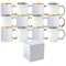 12 Pcs 11 oz. SILVER & GOLD Inner & Handle- Ceramic Sublimation Mugs - Professional Grade - With Individual White Gift Boxes